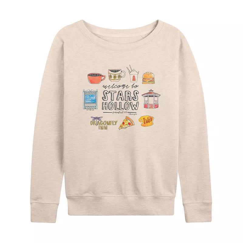 Womens Gilmore Girls Stars Hollow Lightweight French Terry Sweatshirt Brown Product Image