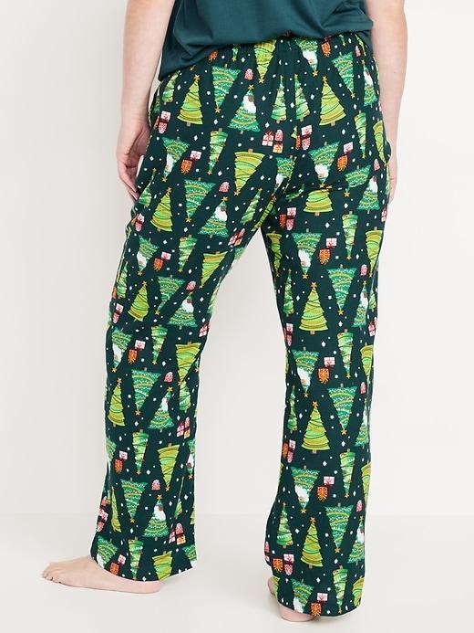 Mid-Rise Printed Flannel Pajama Pants Product Image