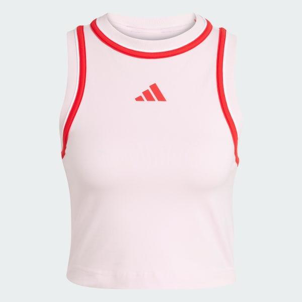 adidas Essentials Color-Pop Cotton Crop Tank Top Black 2XL Womens Product Image