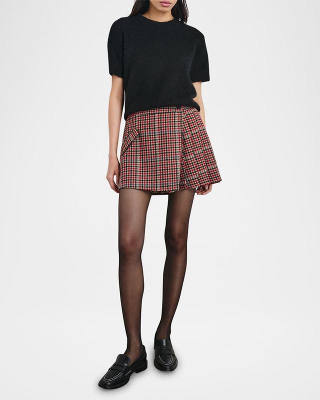 Adriana Pleated Check Mini Skirt Product Image