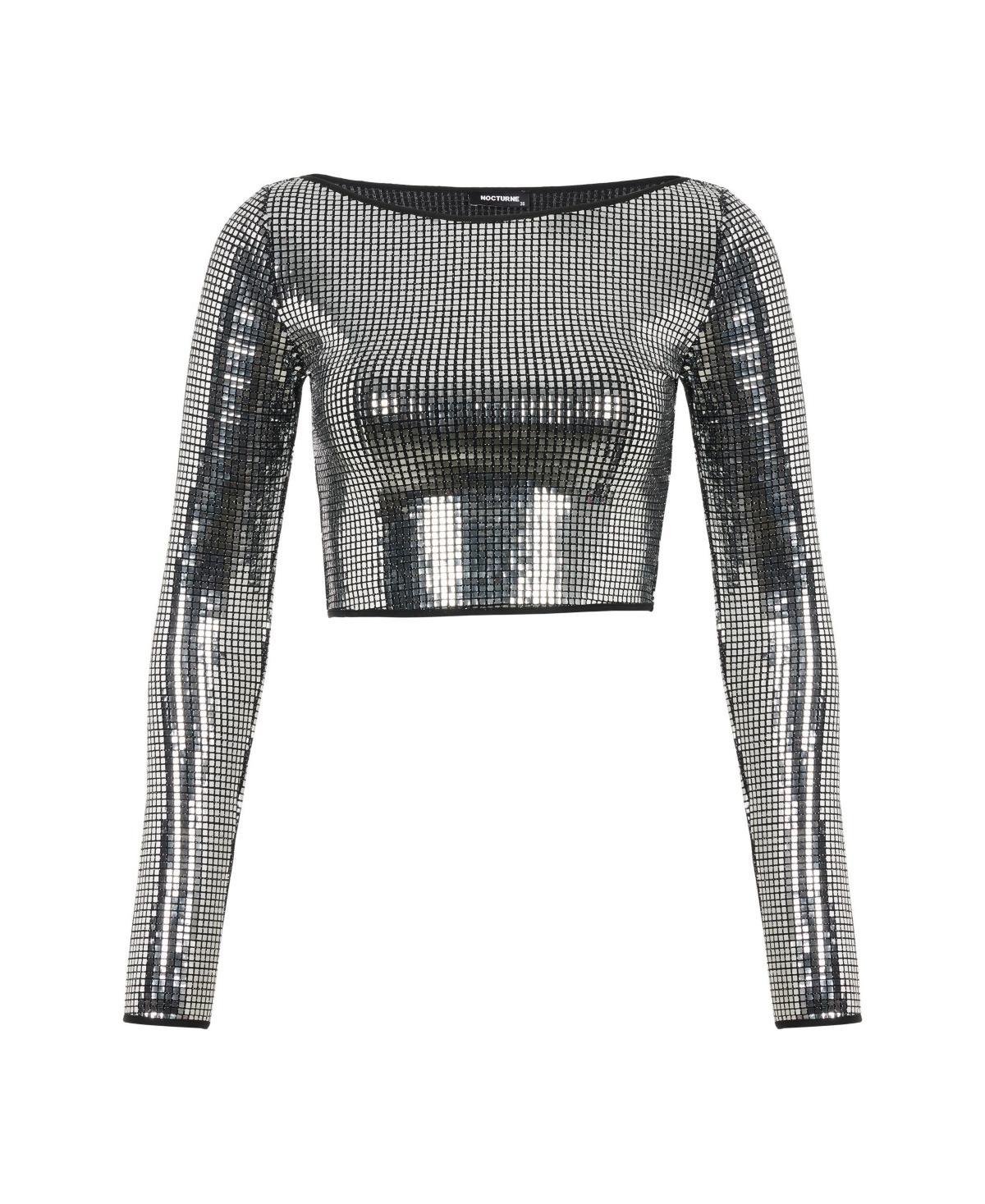 Nocturne Womens Metallic Jersey Top Product Image