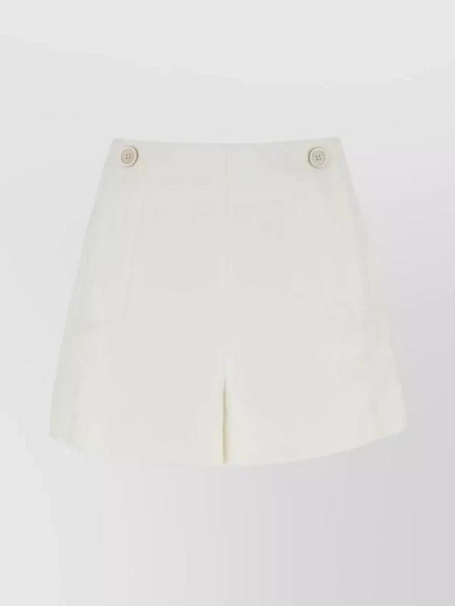 Refined Wool Blend Shorts In Beige Product Image