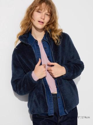 Womens Fluffy Yarn Fleece Full-Zip Jacket Navy Small UNIQLO US Product Image