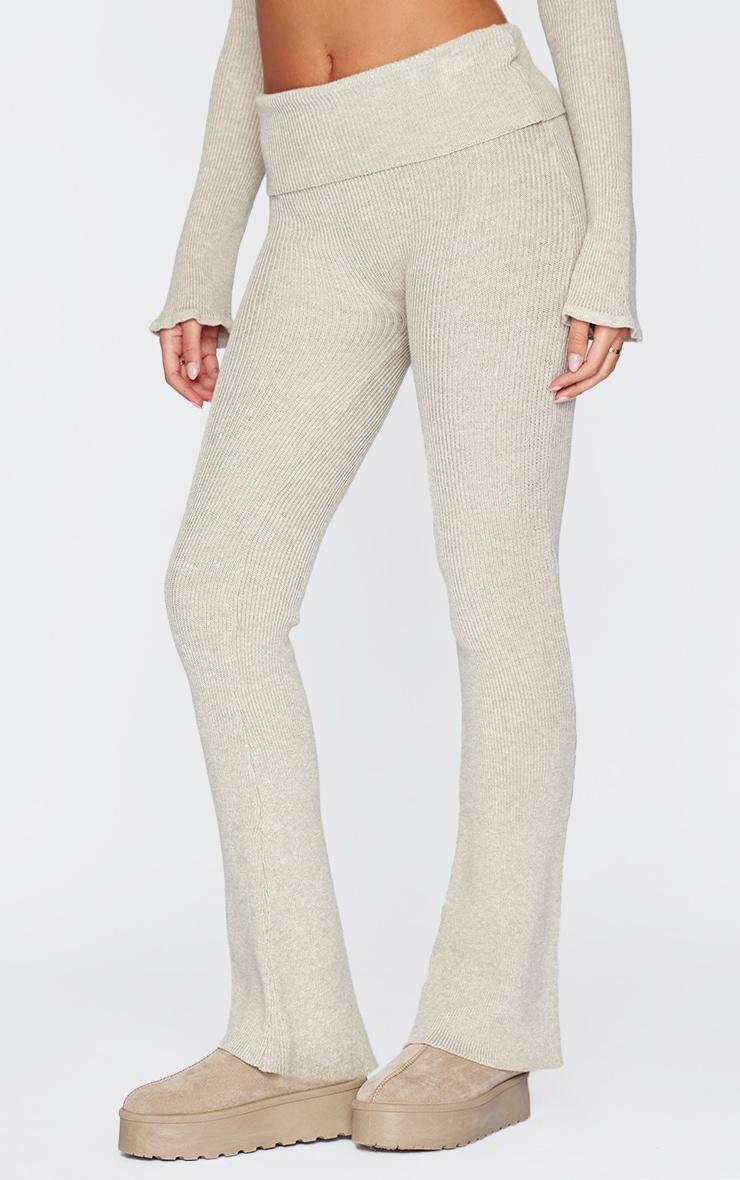 Tall Stone Knitted Foldover Waist Flared Pants Product Image