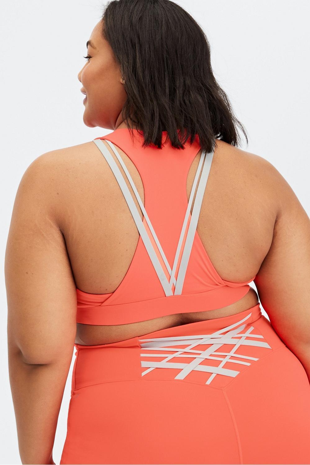 Fabletics Kessler Medium Impact Sports Bra Womens orange plus Size 3X Product Image