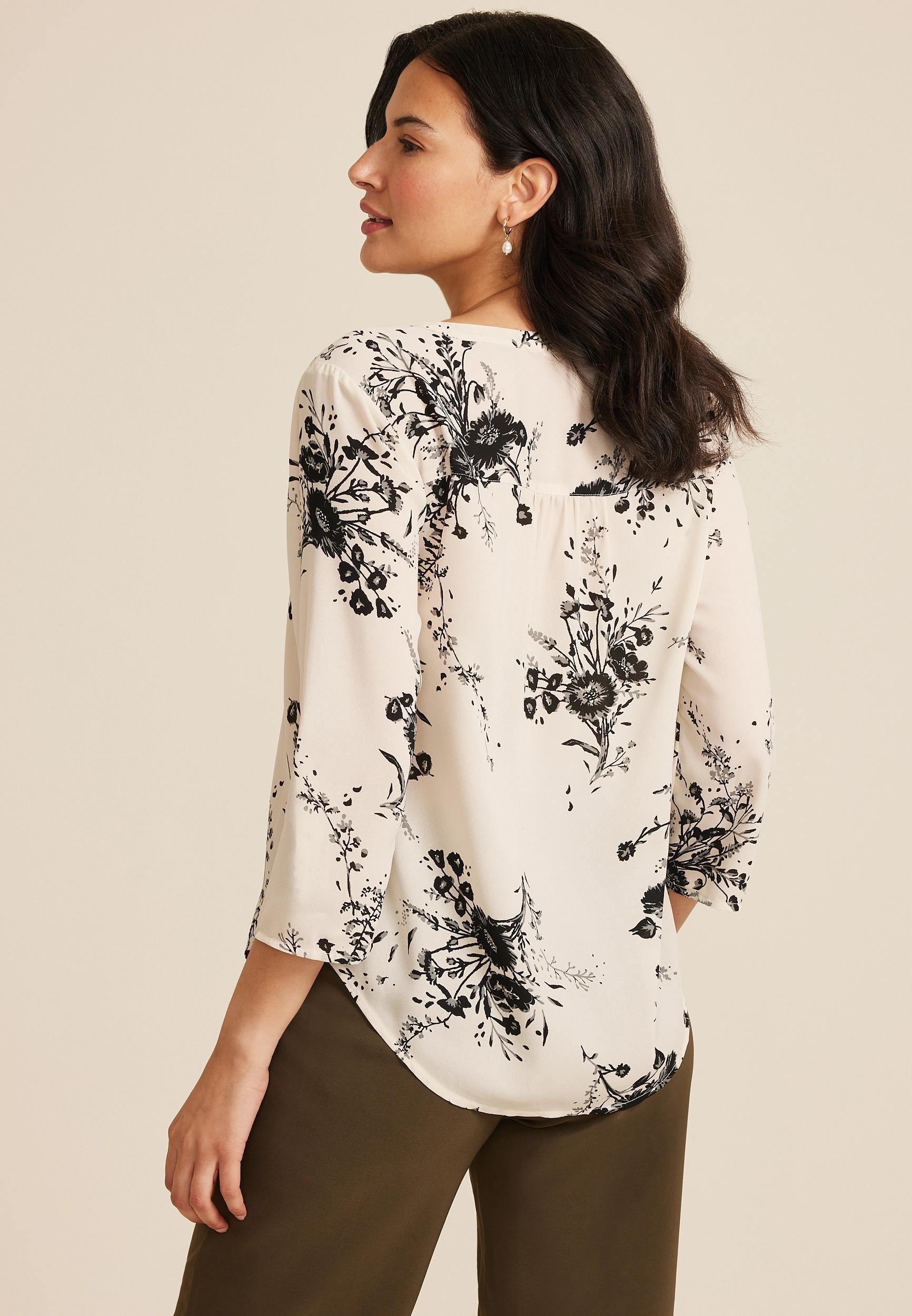 Atwood 3/4 Sleeve Popover Blouse Product Image