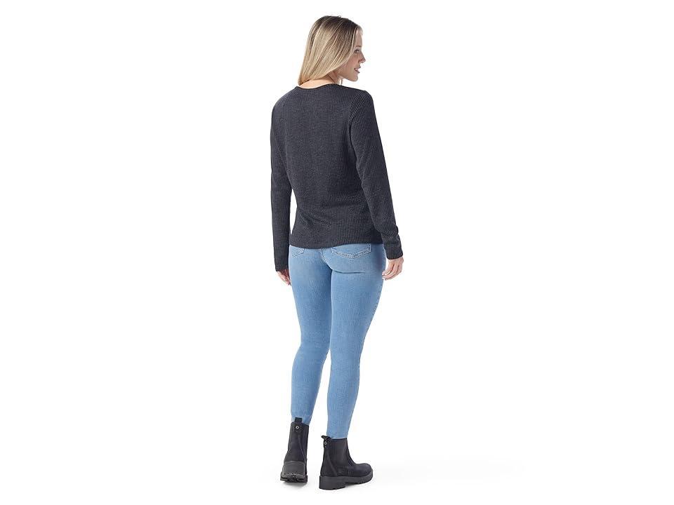 Smartwool Thermal Merino Rib Crew (Charcoal Heather 1) Women's Clothing Product Image