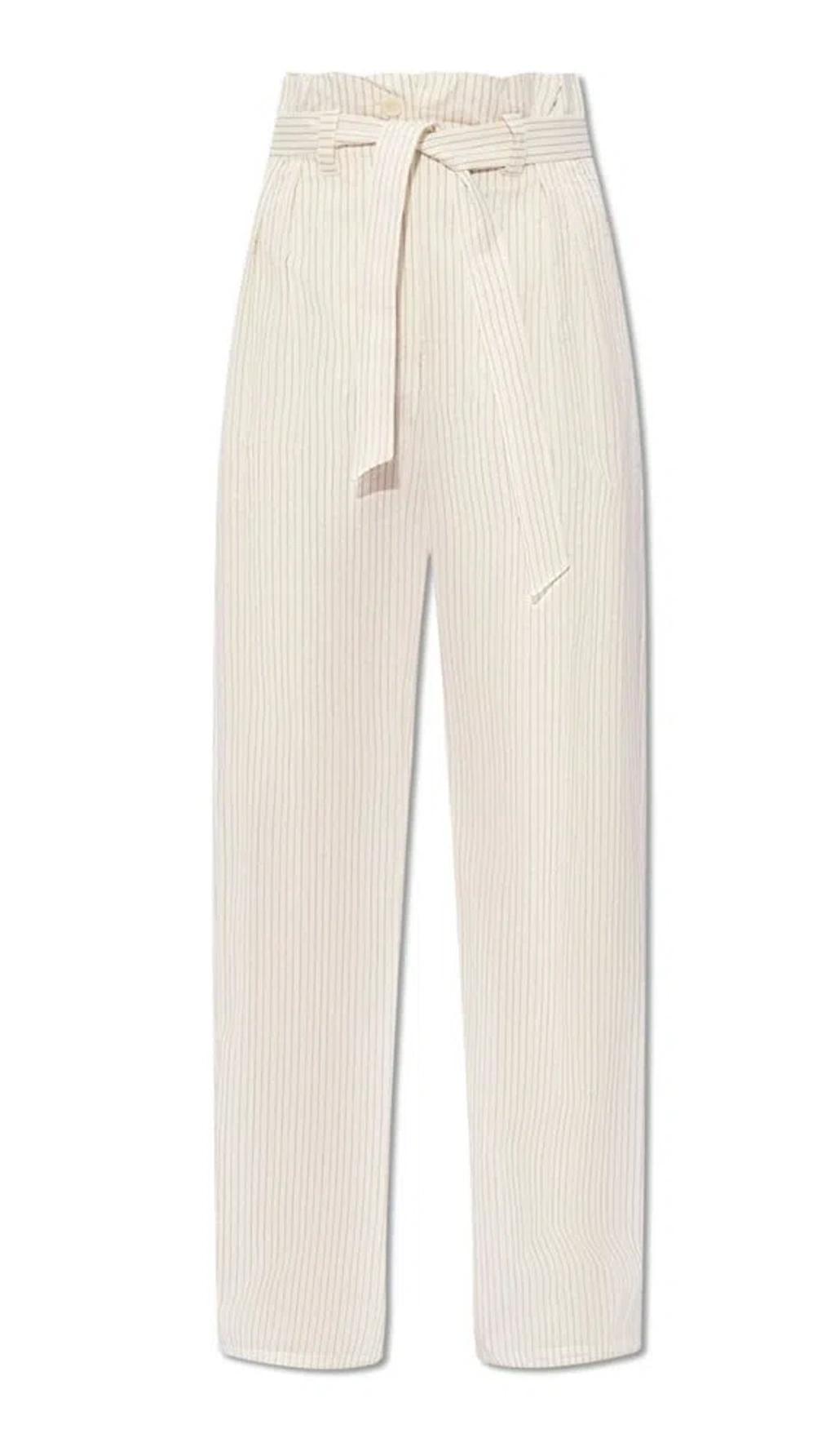 Xero Striped Straight Leg Trousers In White product image