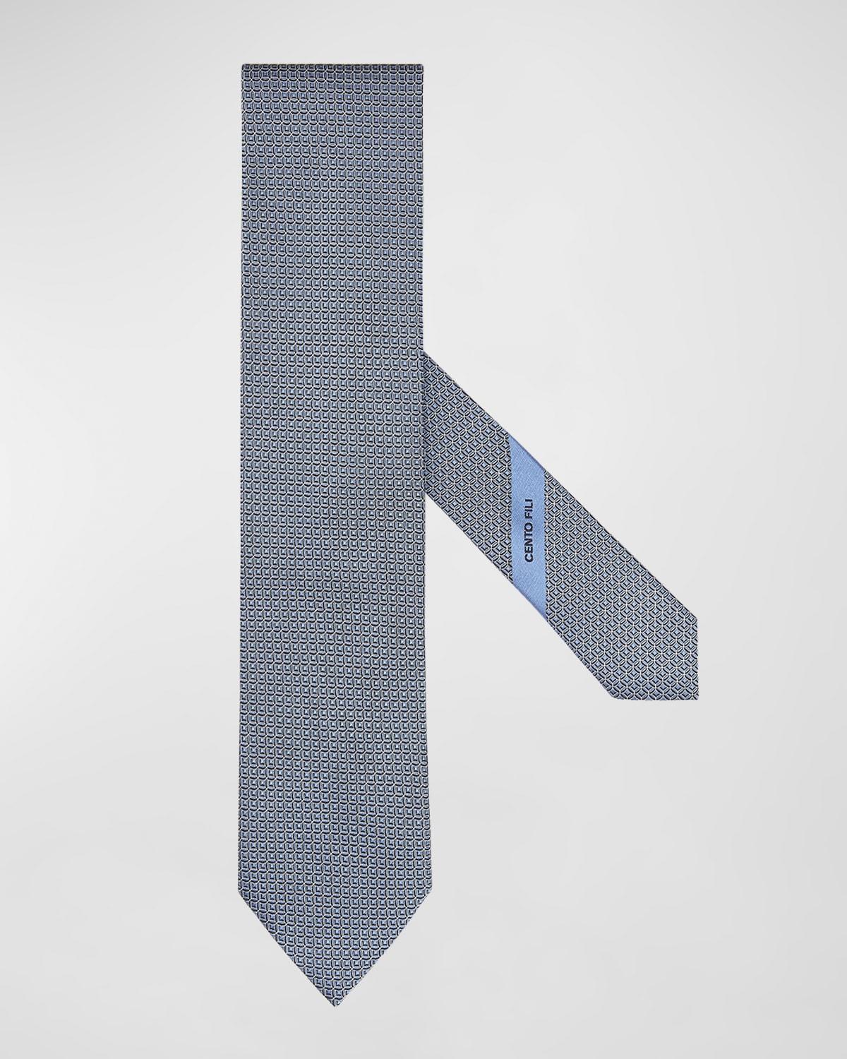 Mens Geometric Silk Tie Product Image