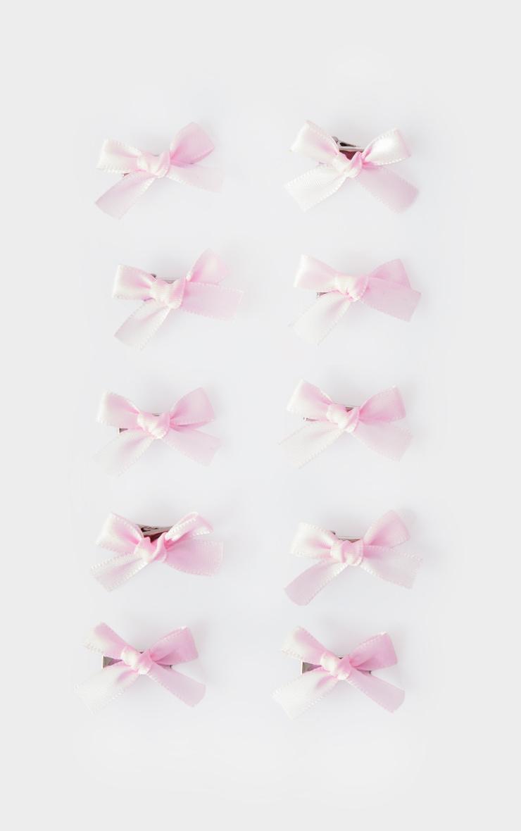 Pink Bow 10 Pack Hair Clips Product Image