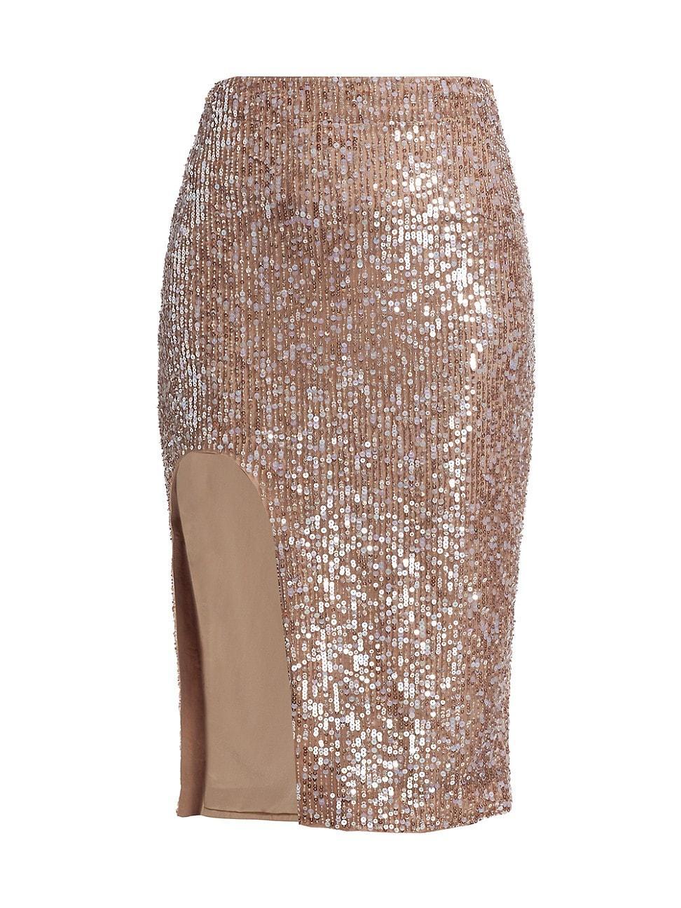 Womens Sequined Slit Skirt Product Image