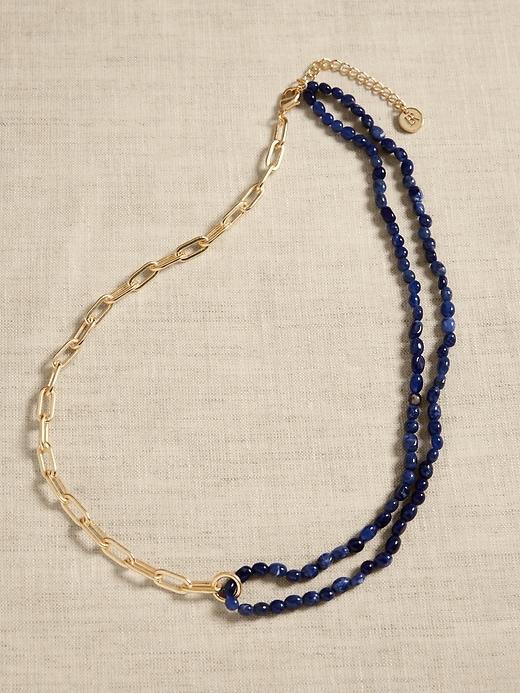 Semi-Precious Stone Paperclip Chain Necklace Product Image