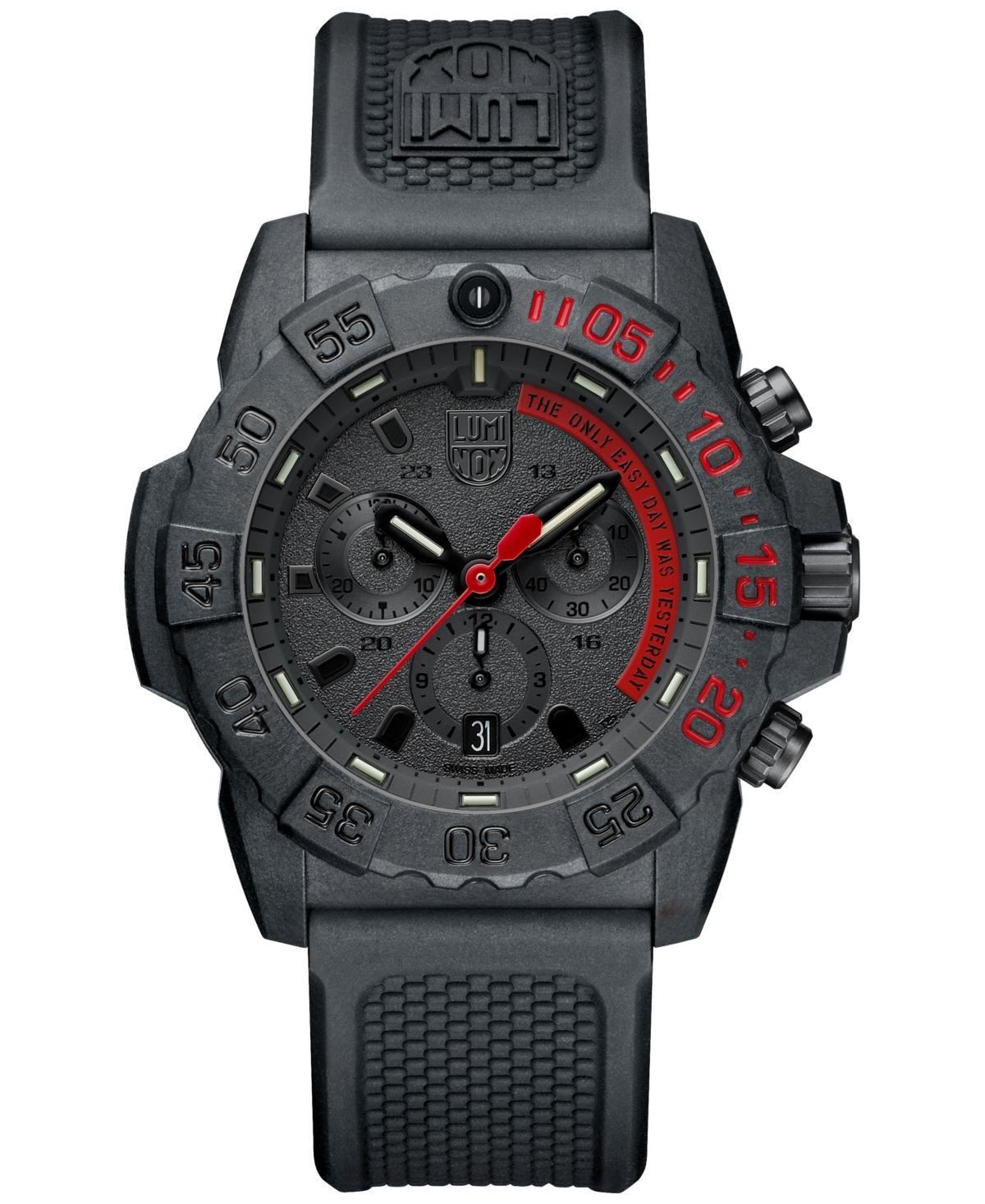 Luminox Mens Swiss Chronograph Navy Seal Dive Black Rubber Strap Watch 45mm Product Image