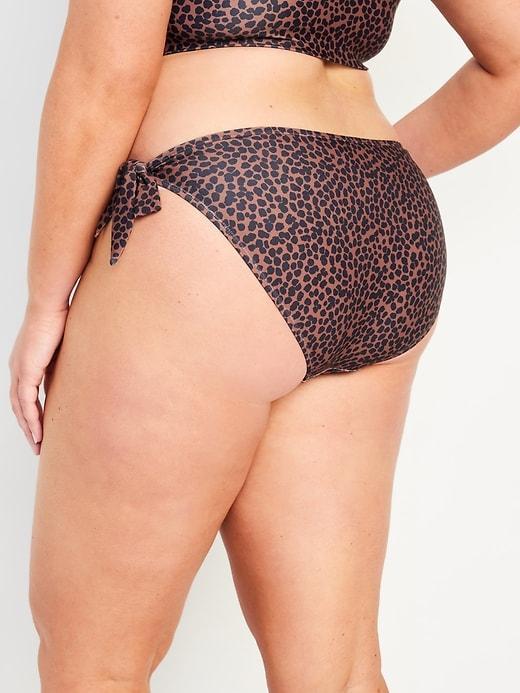 Mid-Rise Side-Tie Bikini Swim Bottoms Product Image