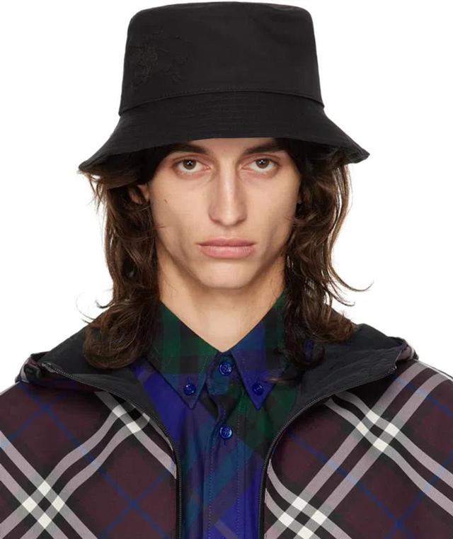 BURBERRY Black Cotton Blend Bucket Hat Product Image