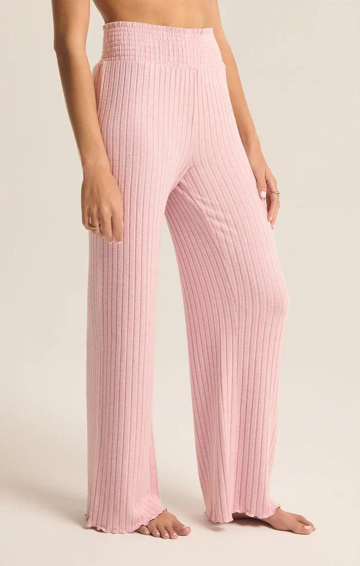 Z Supply Dawn Smocked Rib Pant Sunset Mauve Product Image