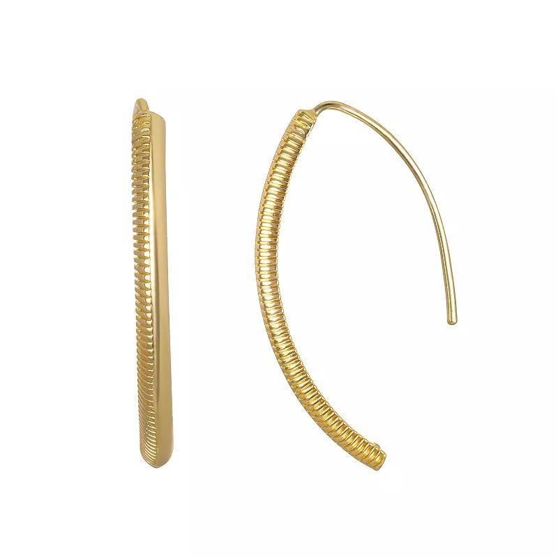 Emberly Gold Tone Linear Basic Half Hoop Earrings, Womens, None Product Image