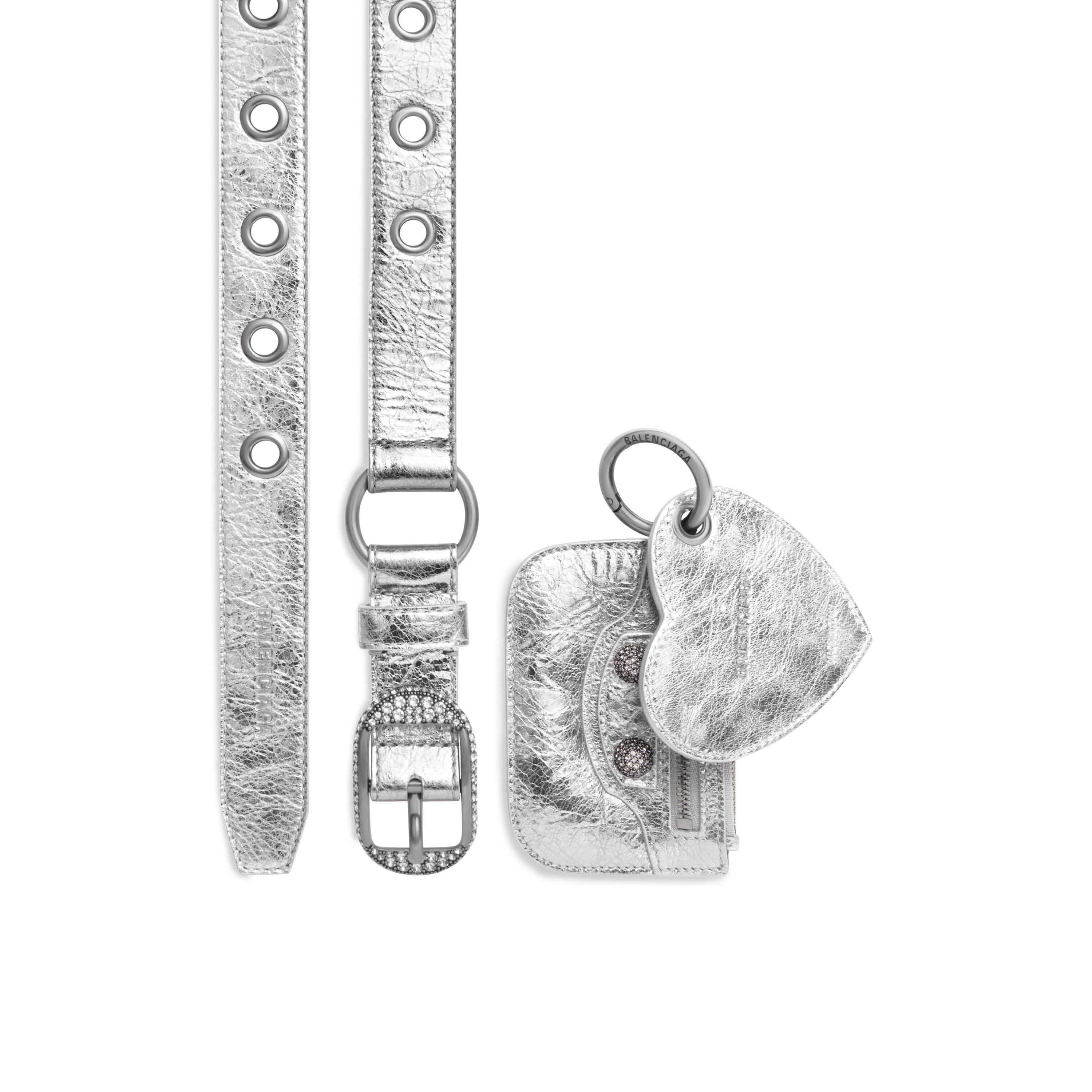 Women's Le Cagole Charms Belt Metallized With Rhinestones in Silver Product Image