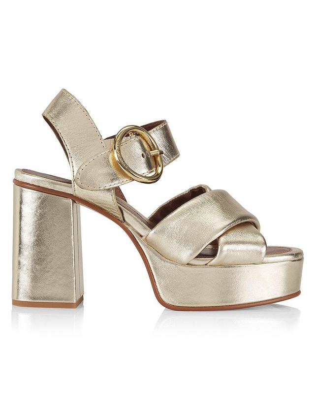 Womens Lyna 110MM Metallic Leather Platform Sandals Product Image