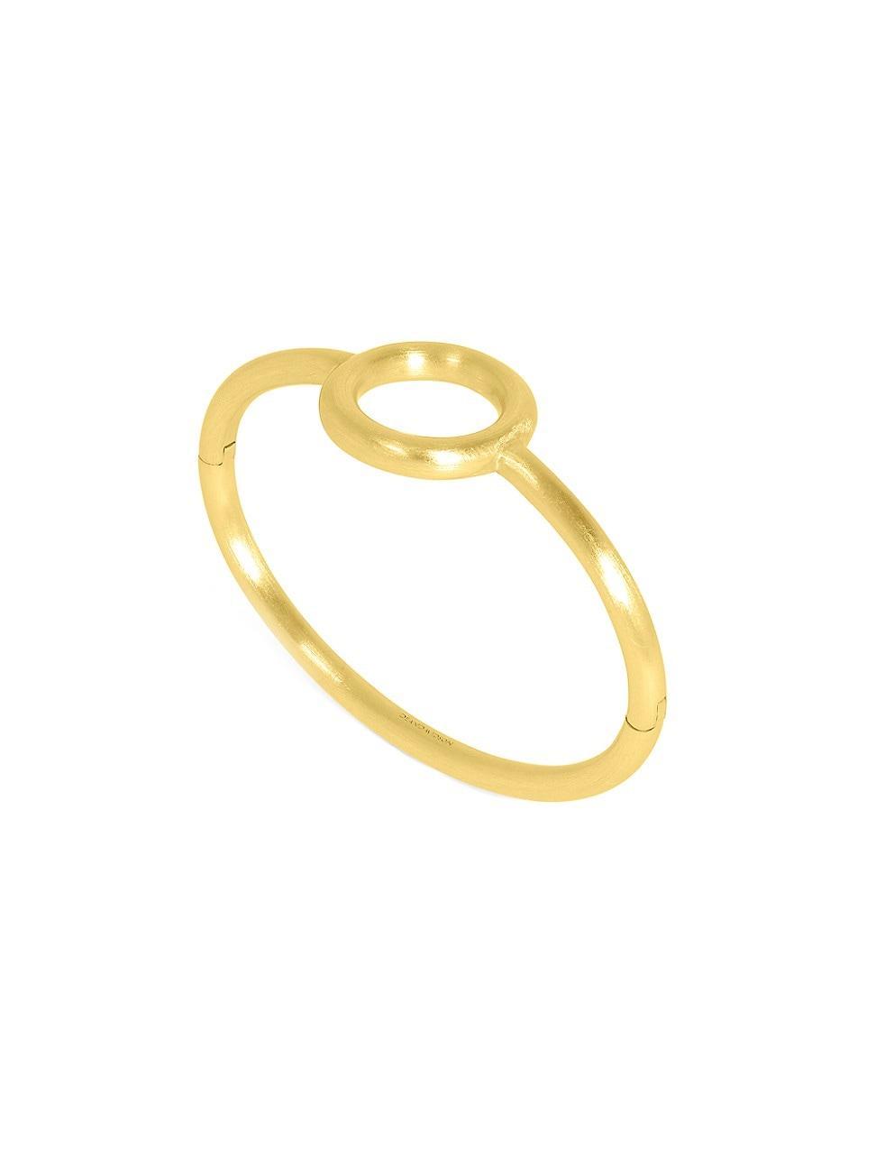 Womens Dune 22K-Gold-Plated Oval Hinged Bangle Product Image