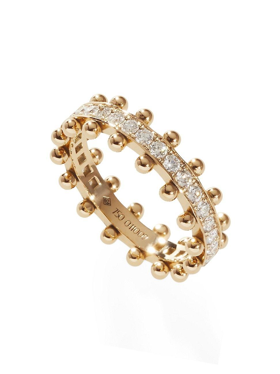 Womens Beaded 18K Yellow Gold & Latitude Lab-Grown Diamond Ring Product Image