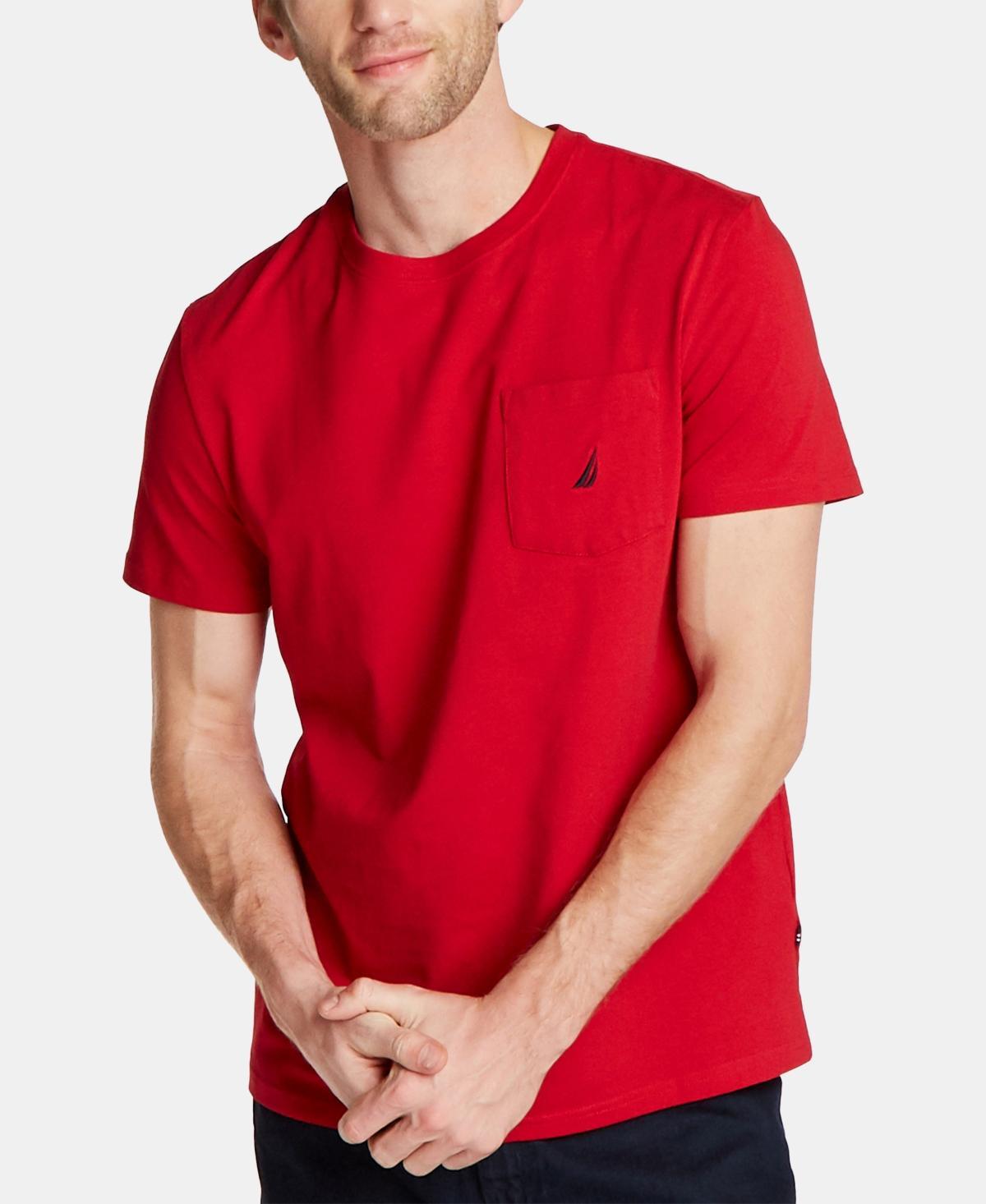 Nautica Mens Classic-Fit Solid Crew Neck Pocket T-Shirt Product Image