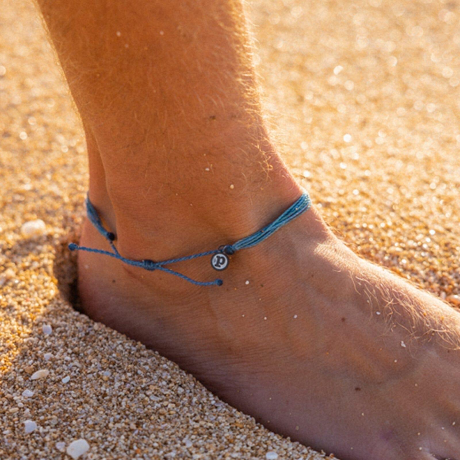 Men's Mixed Seed Bead Stretch Anklet Male Product Image