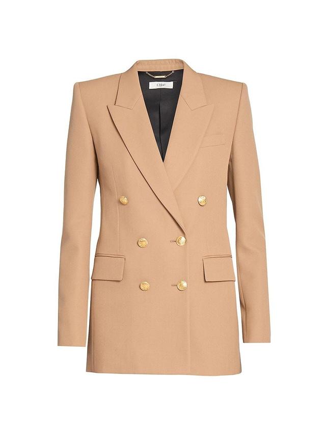 Womens Wool Double-Breasted Blazer Product Image