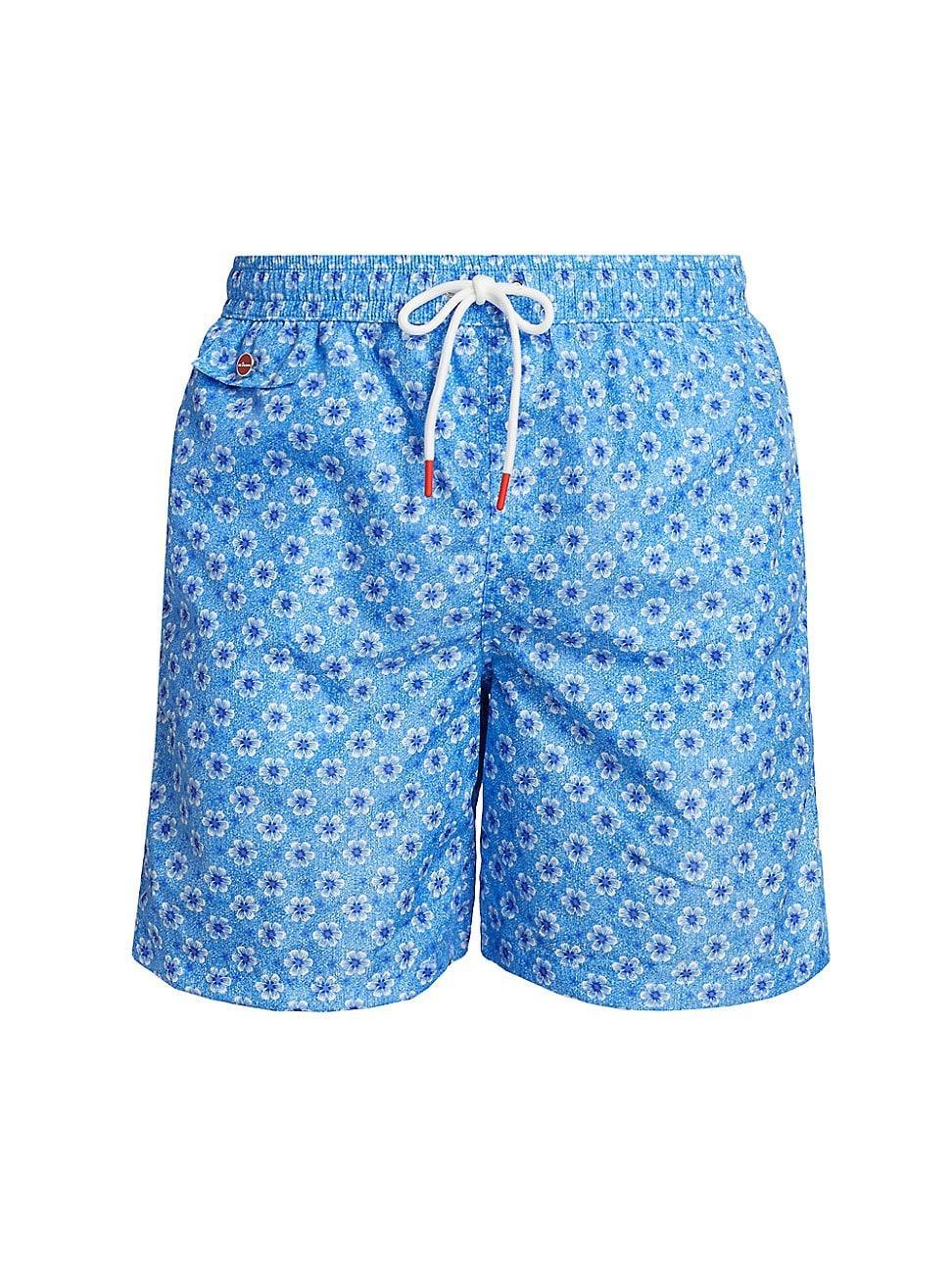 Mens Floral Print Swim Trunks Product Image