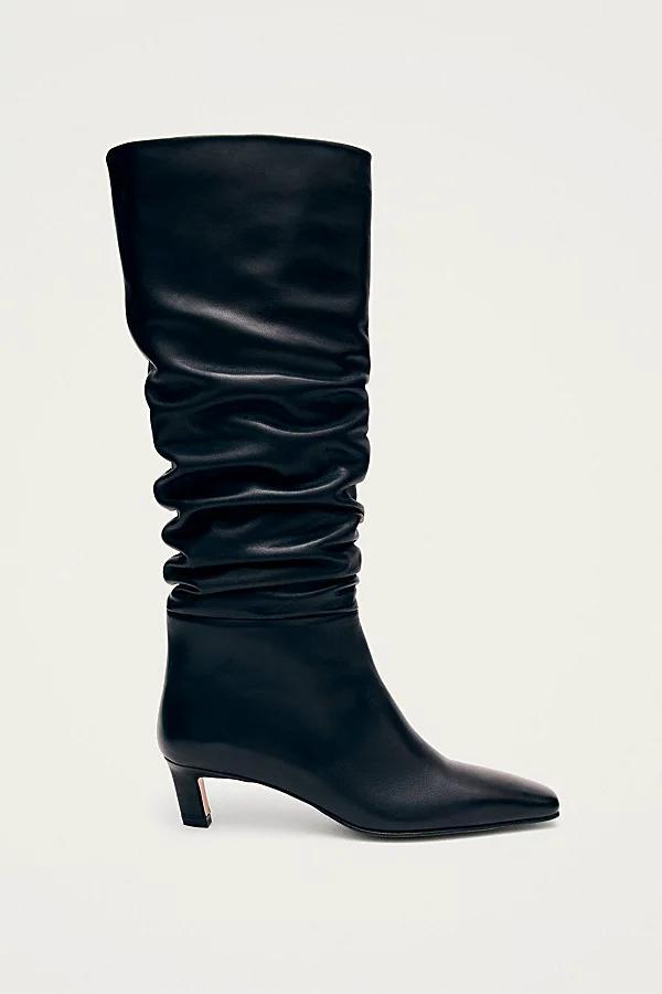 ALOHAS Kalila Leather Ruched Kitten Heel Boot Womens at Urban Outfitters Product Image