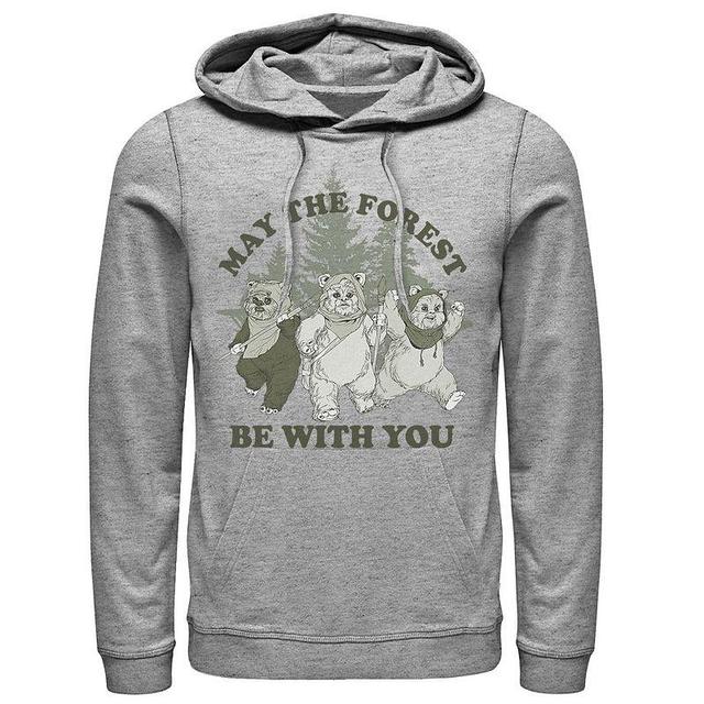 Mens Star Wars Ewoks May The Forest Be With You Hoodie Athletic Grey Product Image