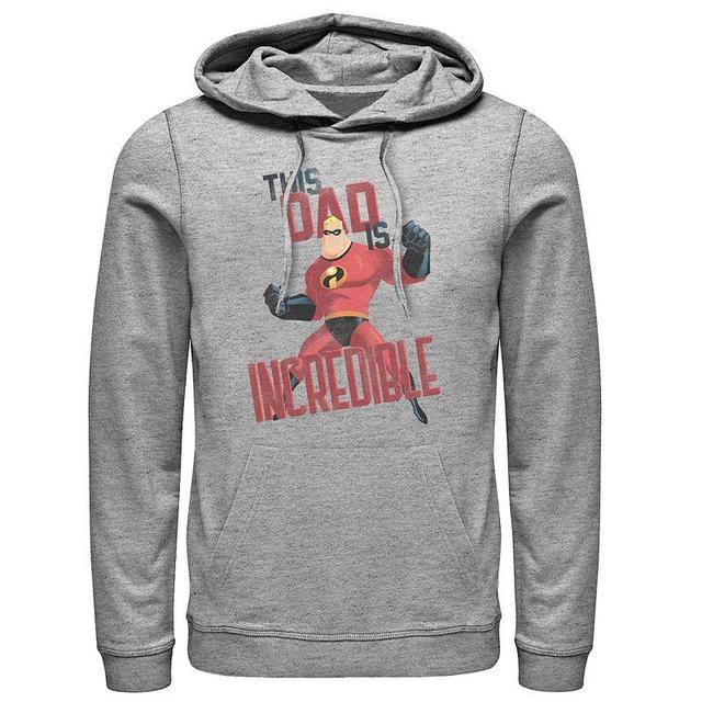 Mens Disney Pixar Incredibles This Dad Is Incredible Hoodie Athletic Grey Product Image