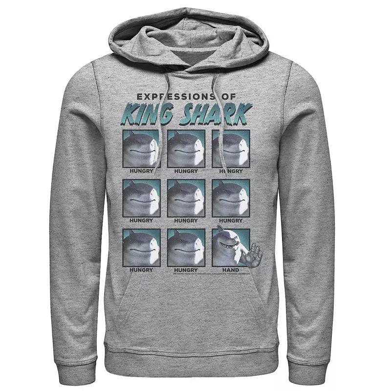 Mens The Suicide Squad Expressions Of King Shark Hoodie, Boys Athletic Grey Product Image