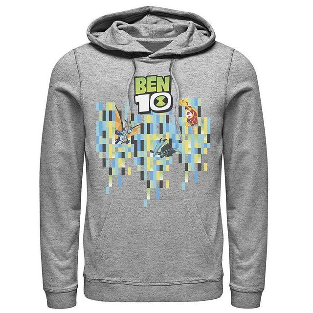 Mens Ben 10 Aliens Pixel Background Hoodie Athletic Grey Product Image