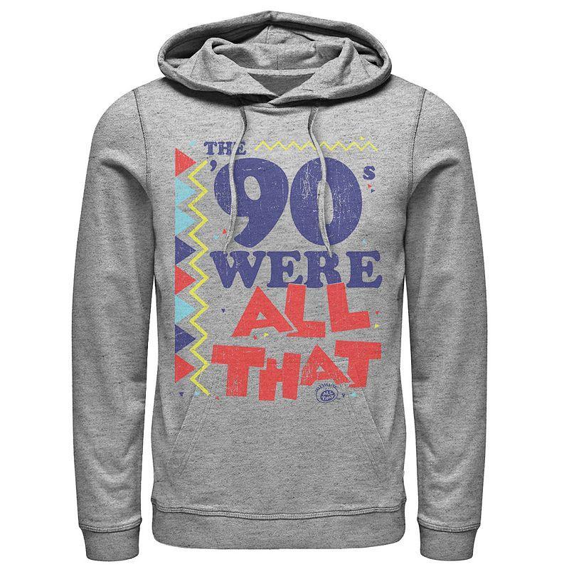 Mens Nickelodeon All That The Nineties Were Retro Poster Graphic Hoodie Grey Product Image