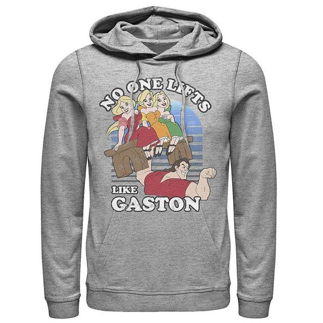 Disneys Beauty And The Beast Mens Lifts Like Gaston Graphic Pullover Graphic Hoodie Athletic Grey Product Image