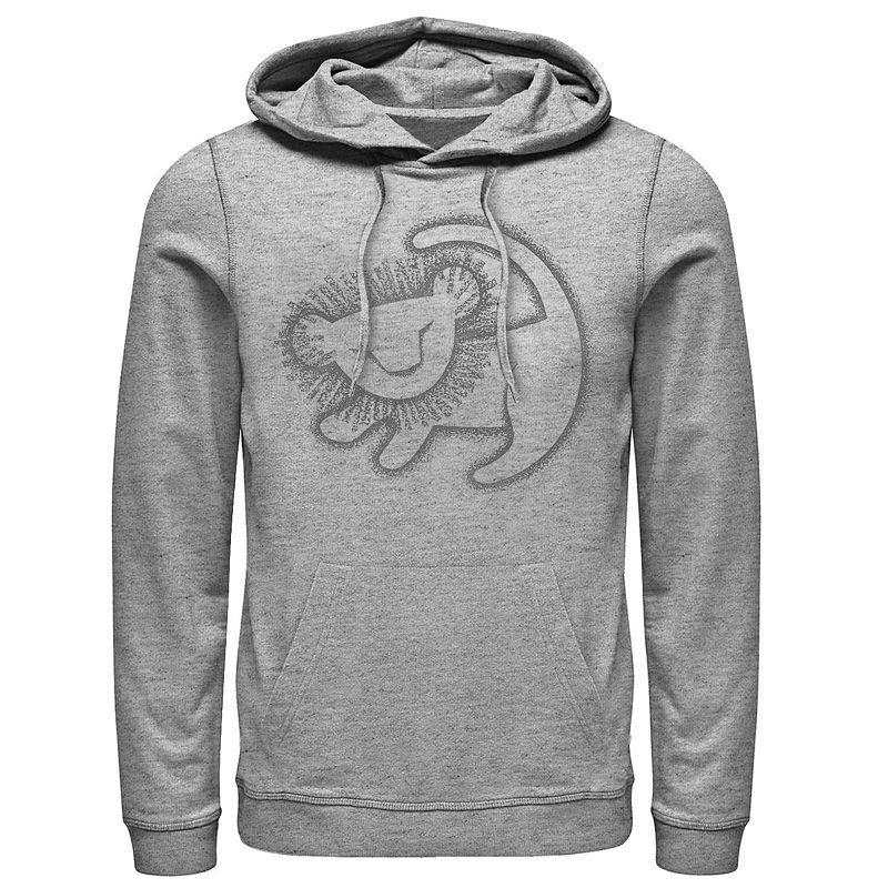 Mens Disneys The Lion King Simba Cave Painting Pullover Hoodie Athletic Grey Product Image