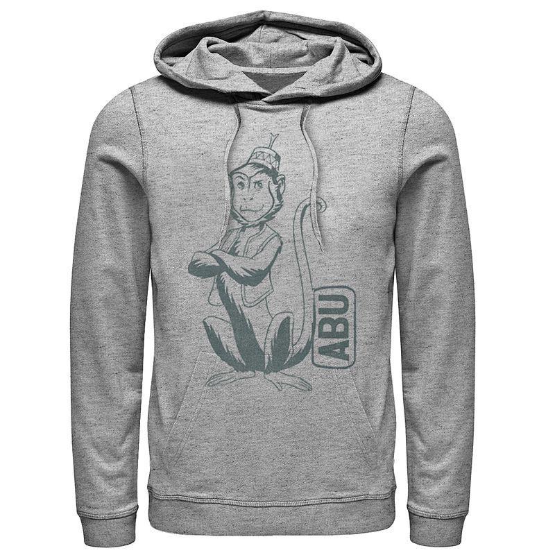 Disneys Aladdin Mens Abu Graphic Hoodie Athletic Grey Product Image