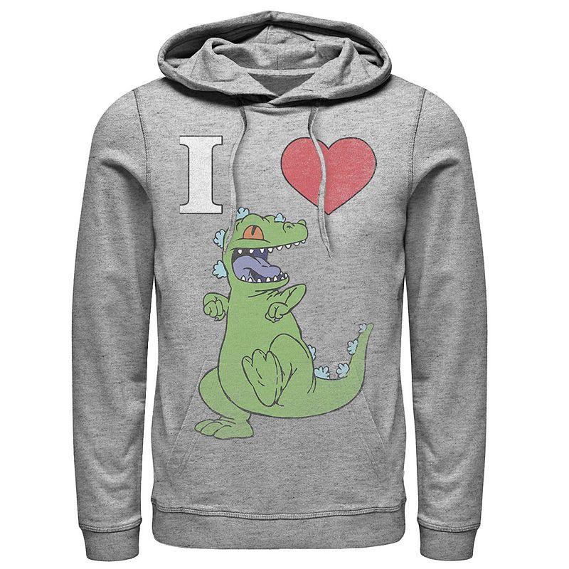 Mens Nickelodeon RugRats I Love Reptar Hoodie Grey Heather Product Image