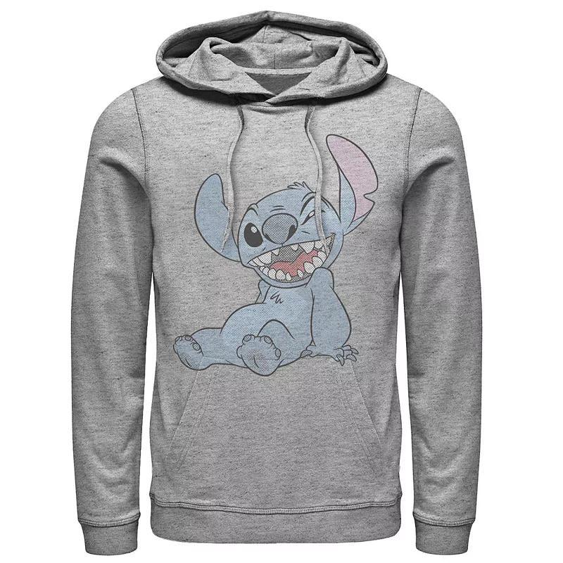 Disneys Lilo & Stitch Mens Pop Art Comic Stitch Hoodie Athletic Grey Product Image