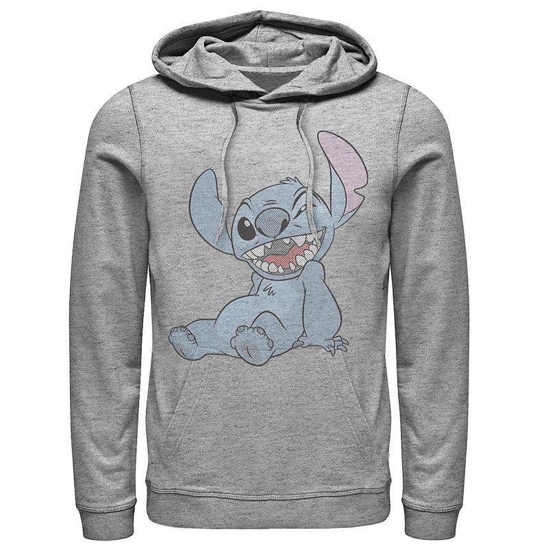 Disneys Lilo & Stitch Mens Pop Art Comic Stitch Hoodie Athletic Grey Product Image