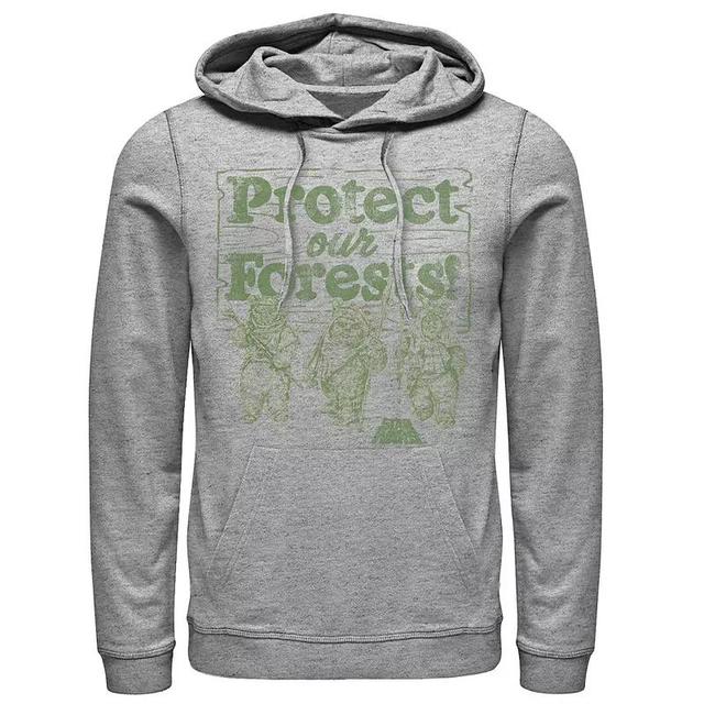 Mens Star Wars Ewoks Protect Our Forests Camp Hoodie Athletic Grey Product Image