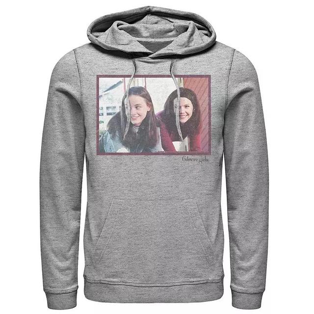 Mens Gilmore Girls Rory & Lorelai Portrait Hoodie Athletic Grey Product Image