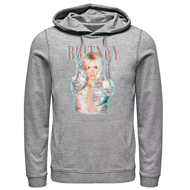 Mens Britney Spears Glitch Portrait Hoodie Athletic Grey Product Image