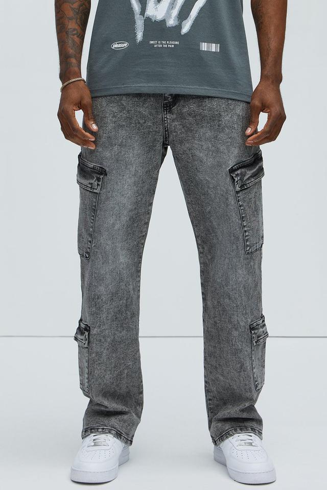 Kesler Straight Cargo Jeans - Grey Product Image