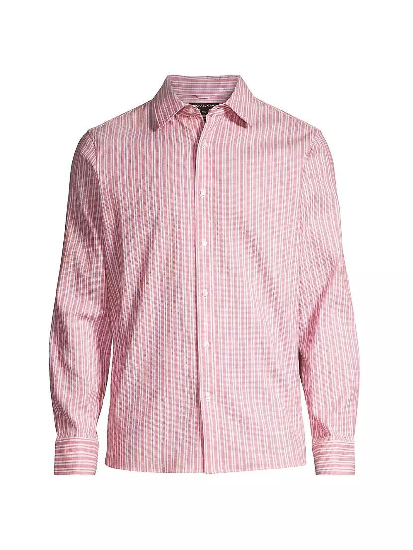 Striped Cotton Button-Front Shirt Product Image