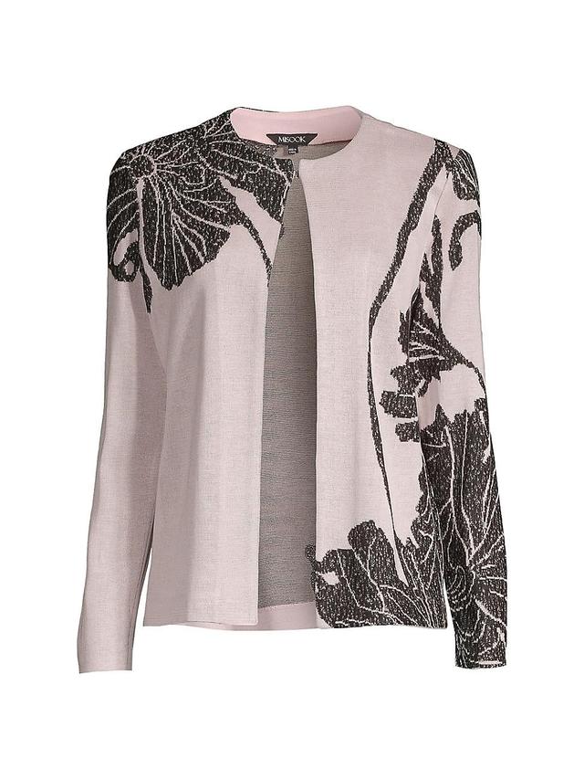 Misook Statement Floral Jacquard Knit Jacket Product Image