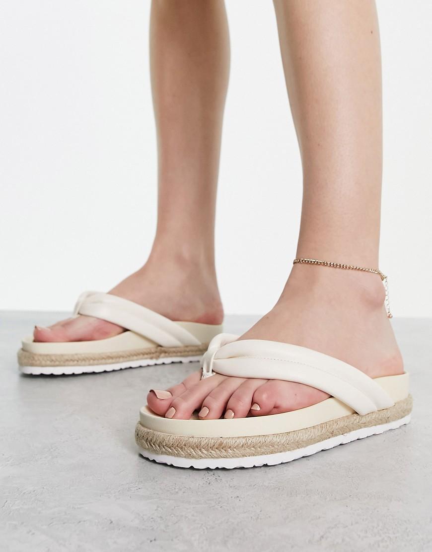 RAID Calvine espadrille toe post sandals in cream Product Image