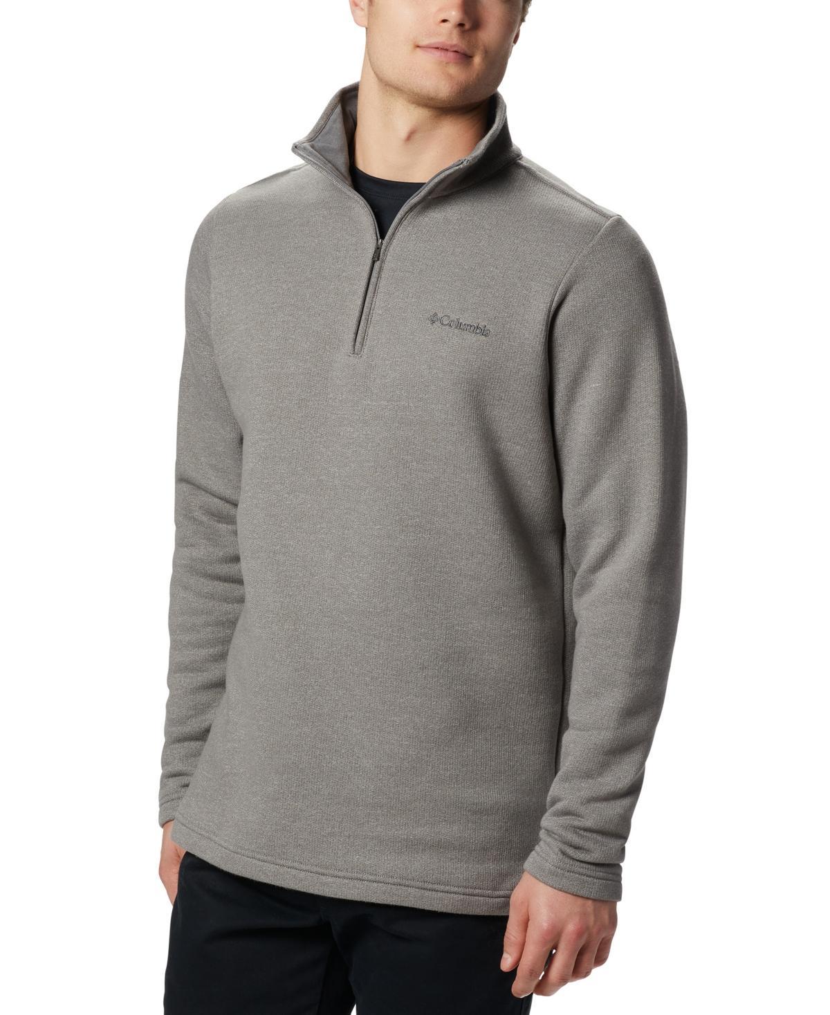 Mens Columbia Hart Mountain Fleece Quarter-Zip Pullover Dark Grey Product Image