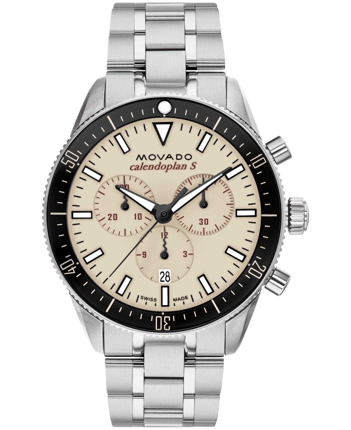 Movado Mens Calendoplan S Swiss Quartz Chrono Stainless Steel Silver-tone Watch 42mm Product Image